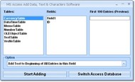 MS Access Add Data, Text & Characters To Tables So screenshot